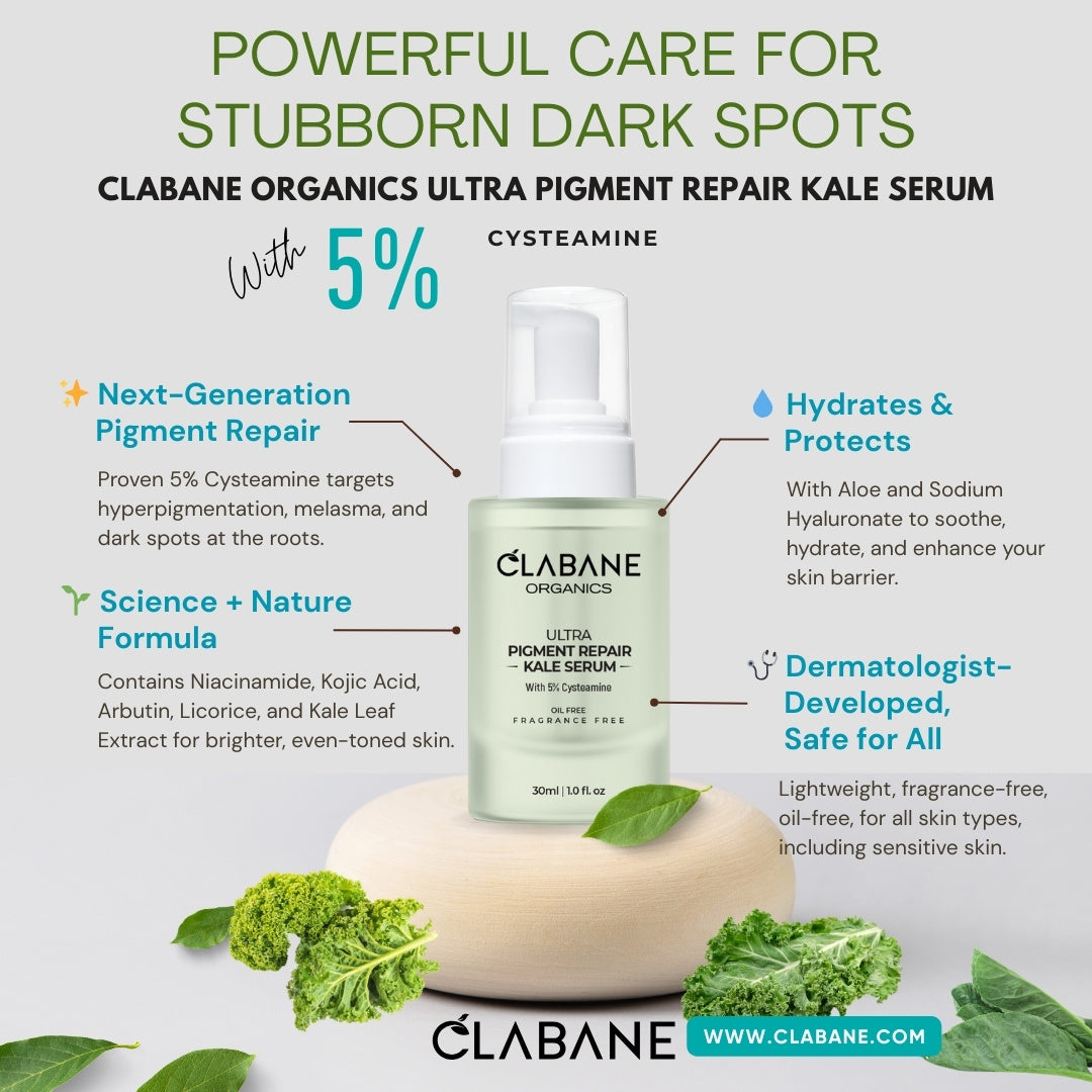 Clabane Organics Ultra Pigment Repair Kale Serum Powerful Pigmentation Correction with 5% Cysteamine