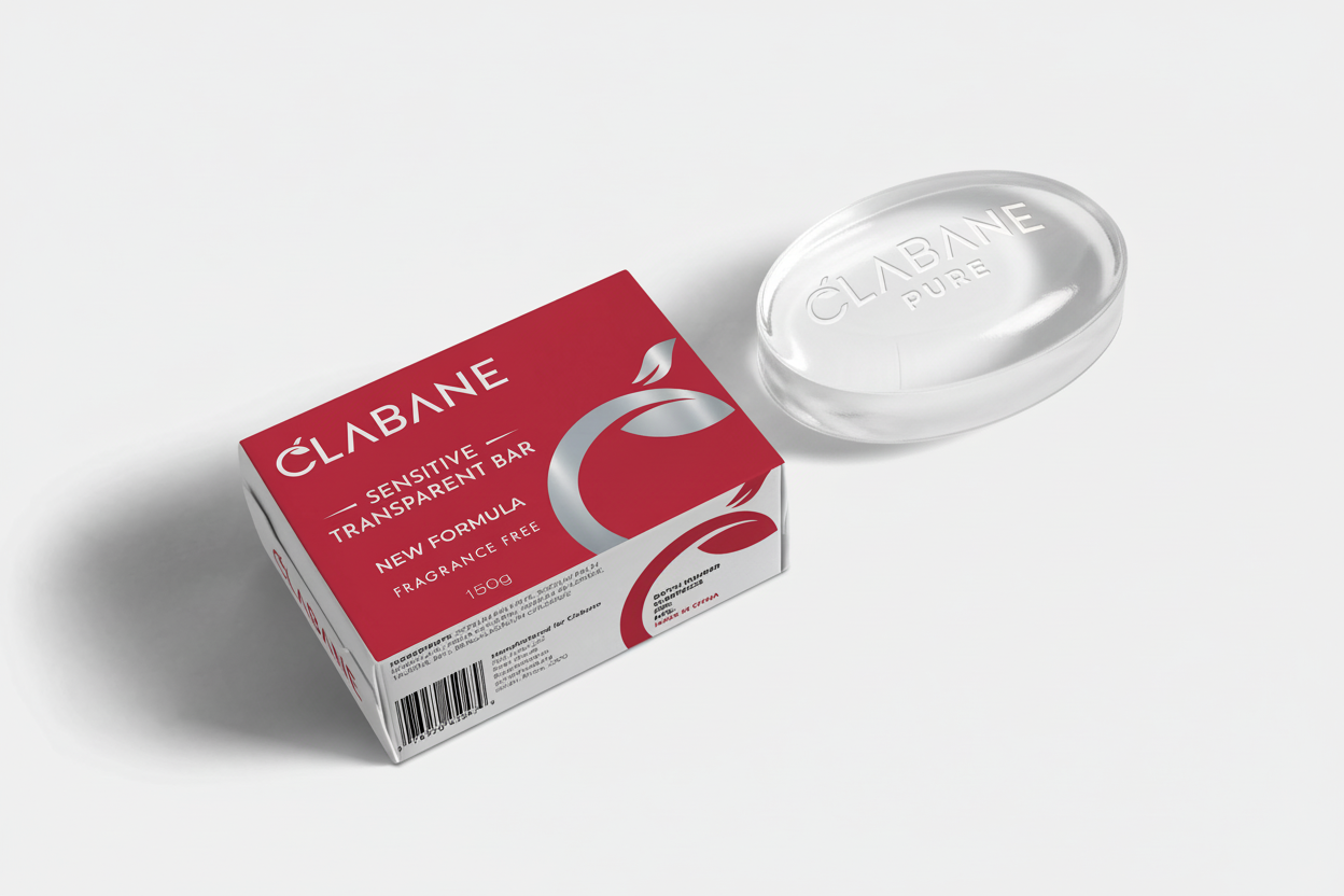 Clabane soap bar and packaging on a white background