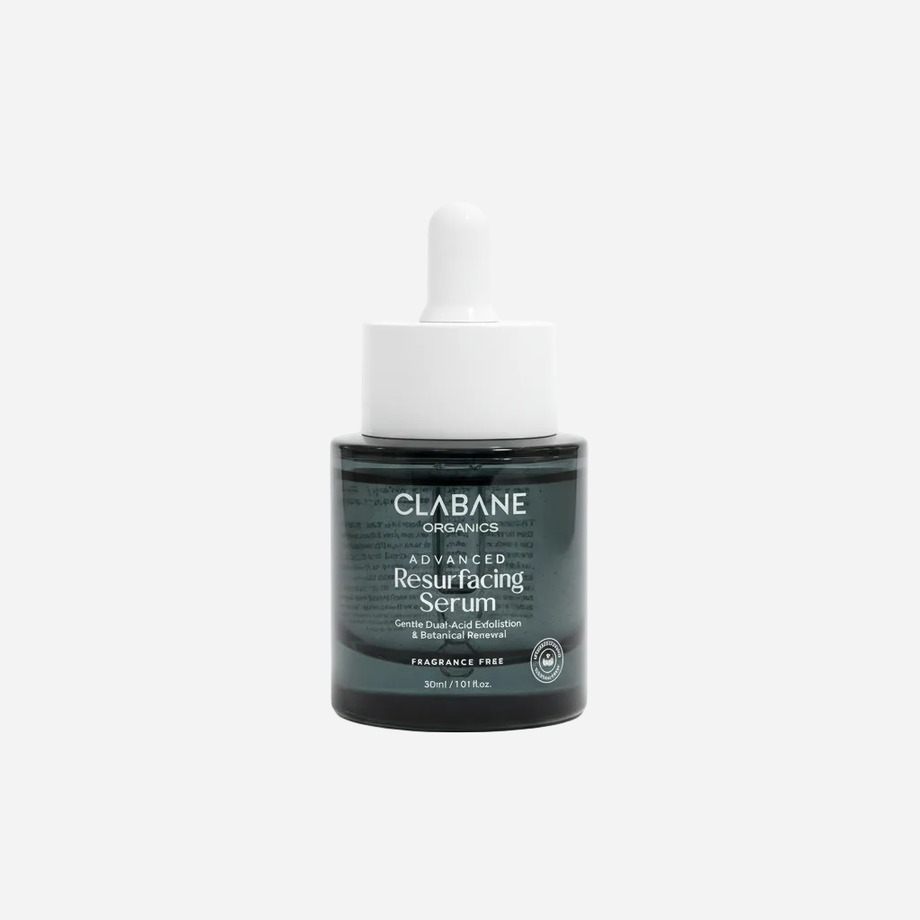 Clabane Organics Advanced Resurfacing Serum bottle on a white background