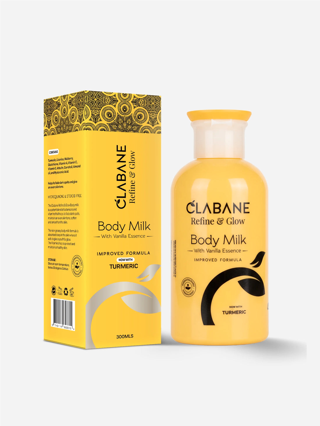 Clabane Refine &amp; Glow Body Milk Improved Formula with Turmeric