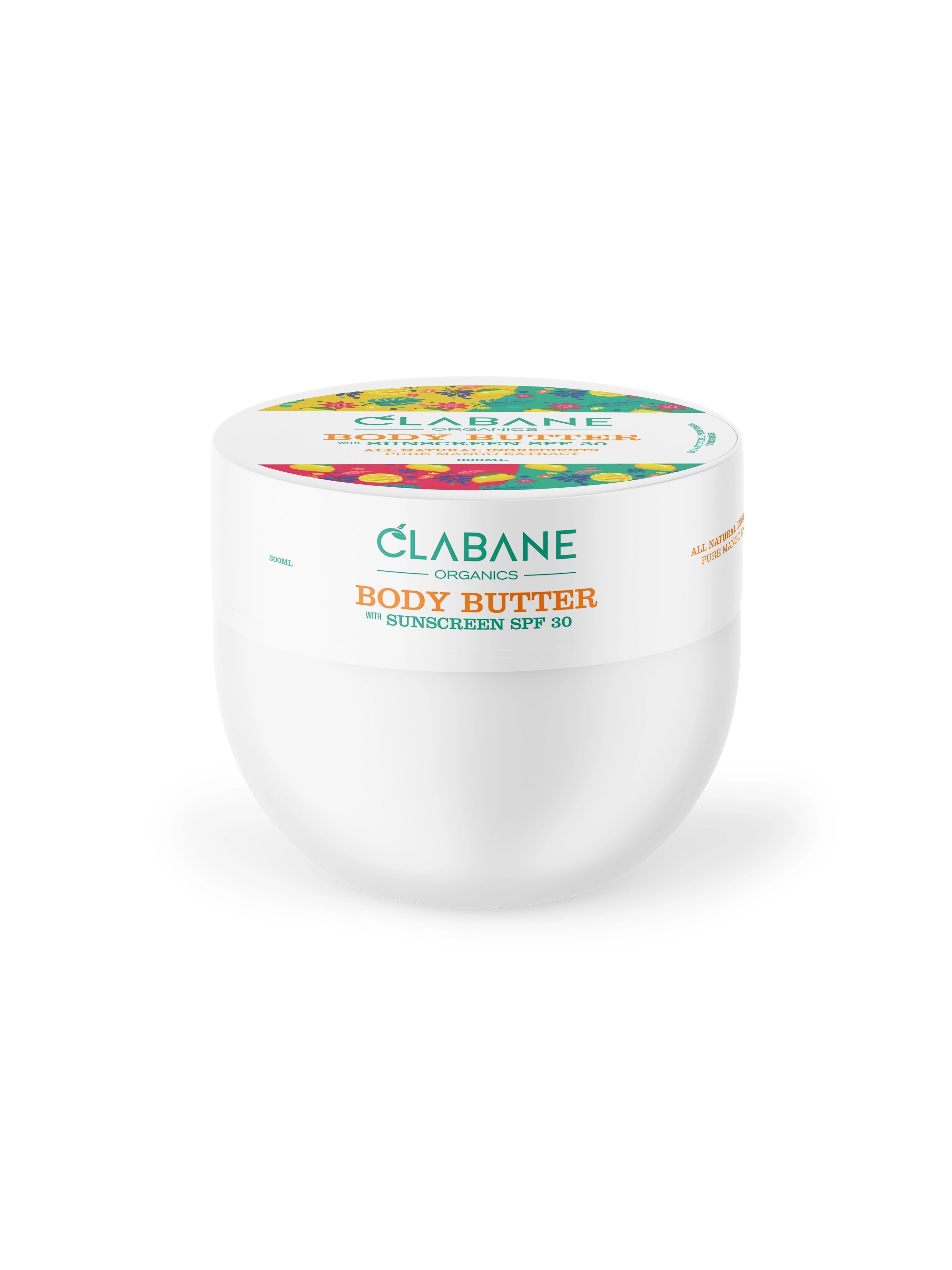 Side view of the Clabane body butter jar on a white background
